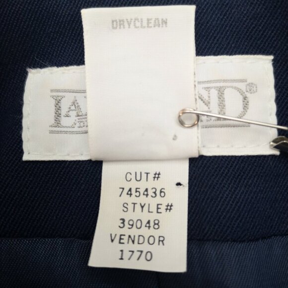 Lands' End Ladies Size 12 Navy 100% Wool Lined 1 Button Closure Blazer - Picture 5 of 9